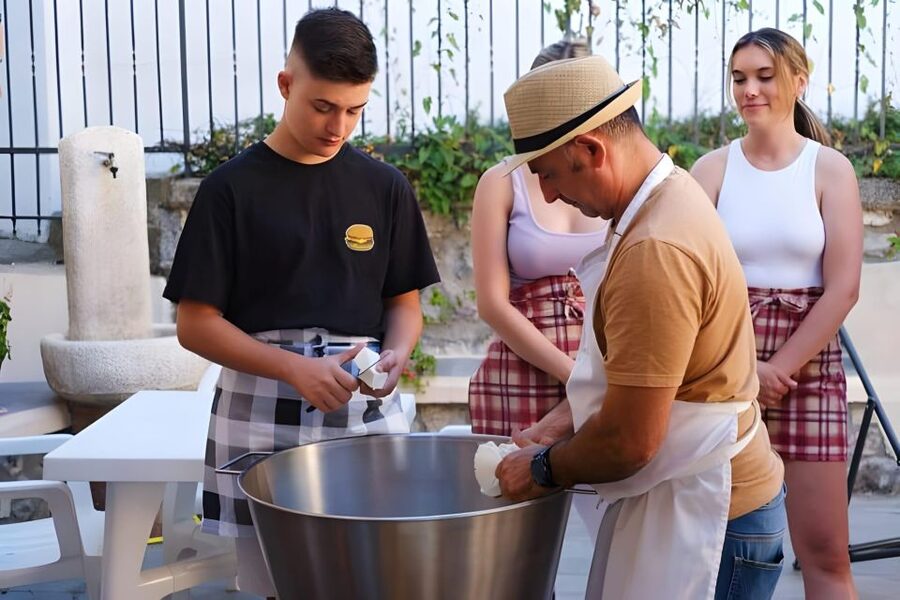 Amalfi Coast: Make Fresh Pasta, Mozzarella, & Tiramisù - Making mozzarella from fresh farm milk