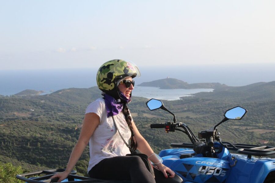 Cagliari: Quad Adventure Experience from Chia - Starting from Chia, with the coast ahead