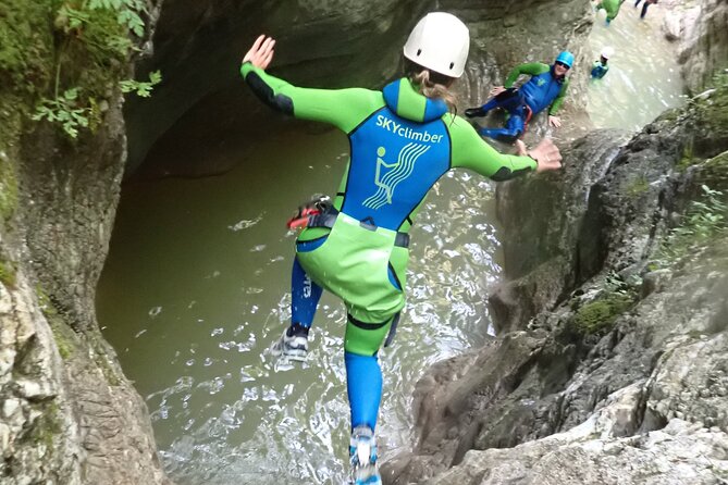 Canyoning "Gumpenfever" - beginner Canyoningtour for everyone - Clear water, rock walls, and a different view of Lake Garda