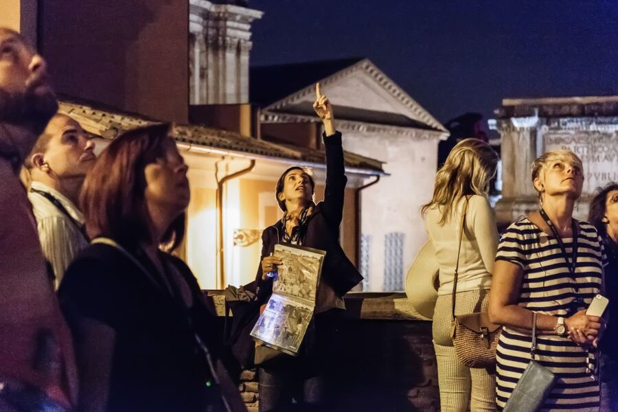 Colosseum by Evening Guided Tour with Optional Arena Access - Guides, headsets, and group size