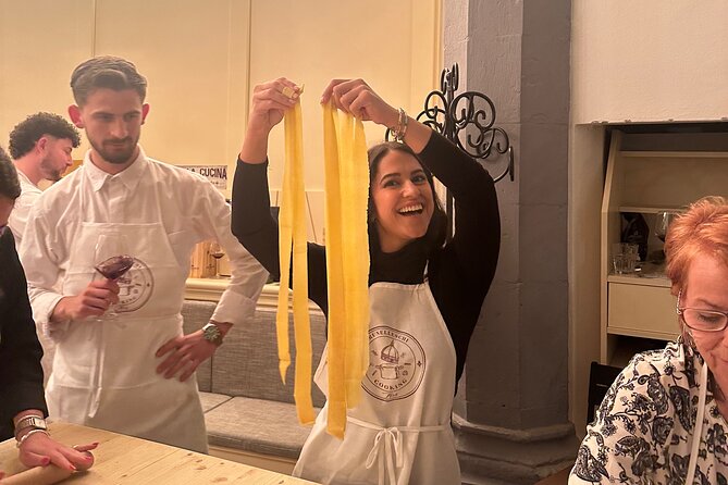 Florence: Flambé Cheese Wheel Truffle Pasta Class & Tiramisù - Making two kinds of pasta by hand
