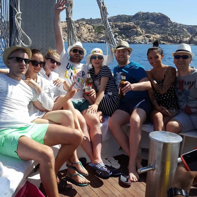 From Palau: La Maddalena Archipelago Boat Tour with Pasta - Santa Maria Island starts the swimming day