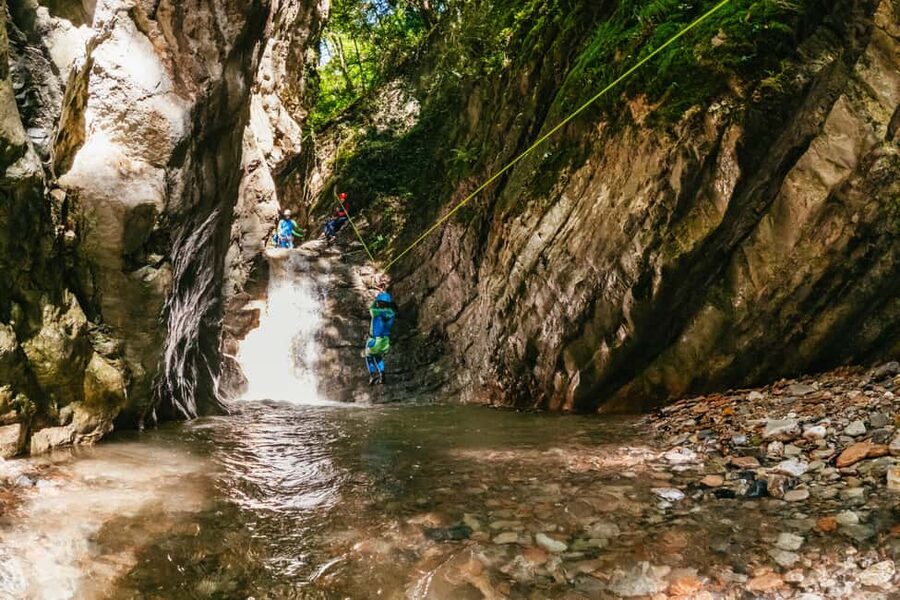 From Tignale, Lake Garda: Beginner-Friendly Canyoning Tour - The eight-minute van ride and 30-minute walk