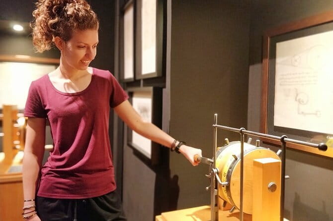 Leonardo Interactive Museum® Entrance Ticket - Four sections that turn drawings into machines