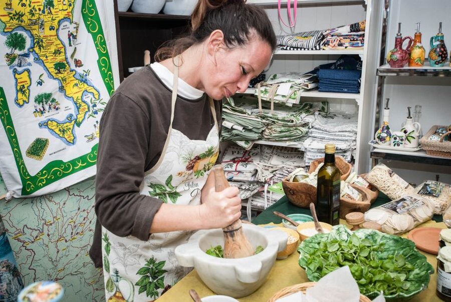 Levanto: Pesto-Making Class - Start with sparkling wine and olive oil