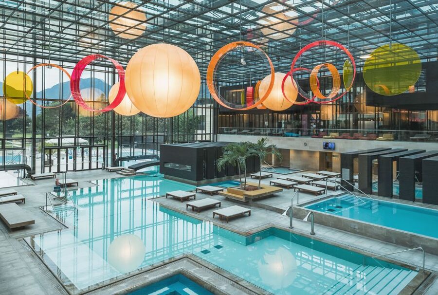 Merano: Terme Merano Pools Entry Ticket - The summer outdoor pools and the mountain view