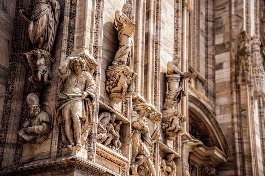 Milan Duomo Cathedral and Rooftop Terrace Guided Tour - On the terraces, look up before looking out