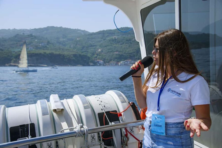 Naples: Boat Tour to Positano, Amalfi and Ravello - Leaving the Gulf of Naples with Vesuvius behind you