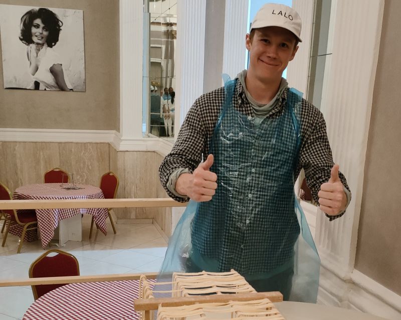 Naples: Pasta Making Class with Starter and Drink - Alfredo and San Marzano tomato sauces