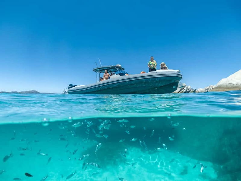 Olbia: Boat tour to Tavolara Park with Aperitif and Drinks - Spiaggia del Dottore and the first swim