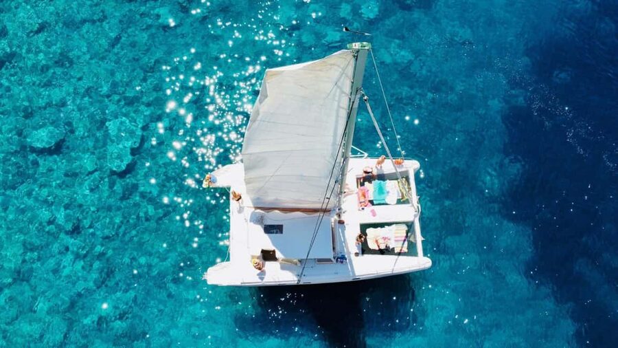 Porto Conte: Half-day catamaran tour with aperitif - Sailing from Marina di Porto Conte