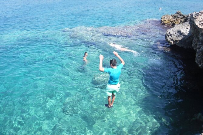 Porto Selvaggio kayak tour + cliff diving + cold spring immersion - Grotta Verde is the first big question mark