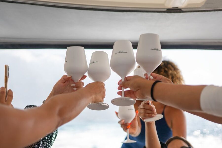 Positano: Shared Sunset Cruise - Leaving Positano with the cliffs behind you