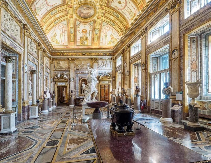 Rome: Borghese Gallery Guided Tour with Tickets - The central gallery: art, floors, and ceilings in one view
