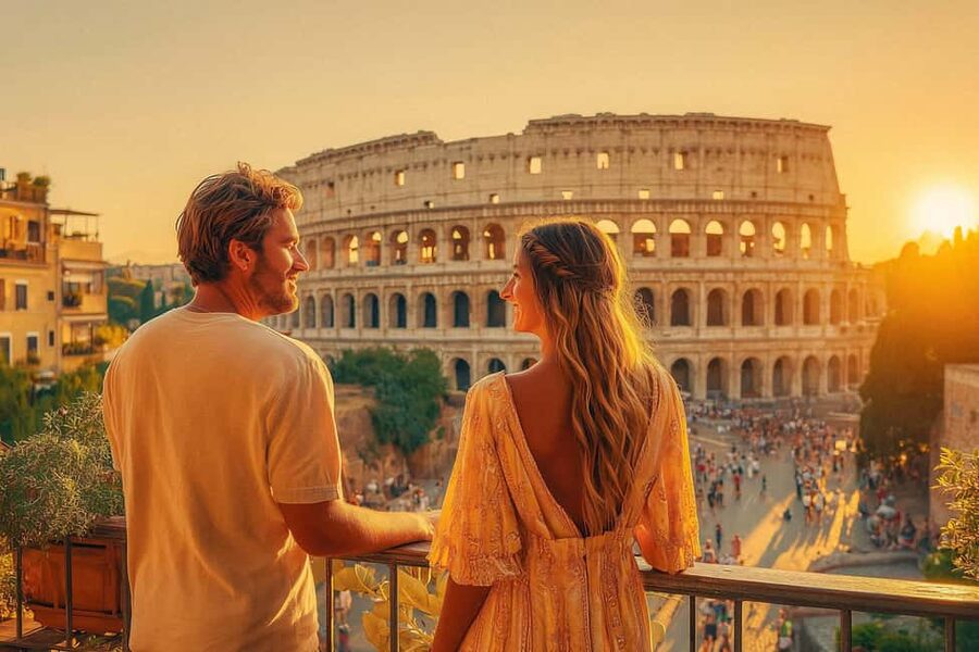 Rome: Colosseum Arena Twilight Tour & Imperial Forum Visit - Trajan’s Column at the close of day
