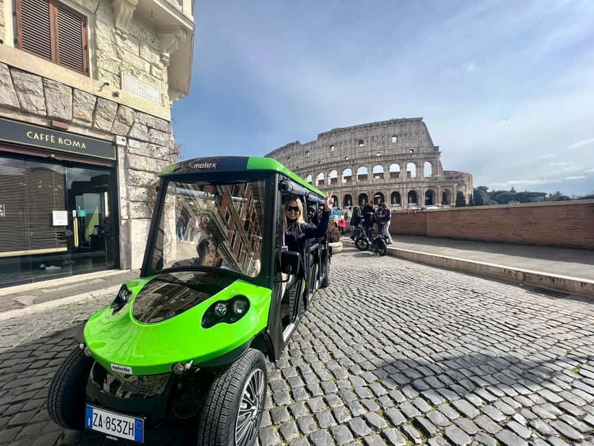 Rome: Golf Cart Tour with Artisanal Gelato Tasting - Colosseum and Arch of Constantine