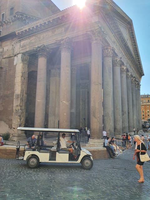 Rome: Highlights Golf Cart Tour with Pizza Snack & Gelato - Acqua Paola and the view from Gianicolo Hill
