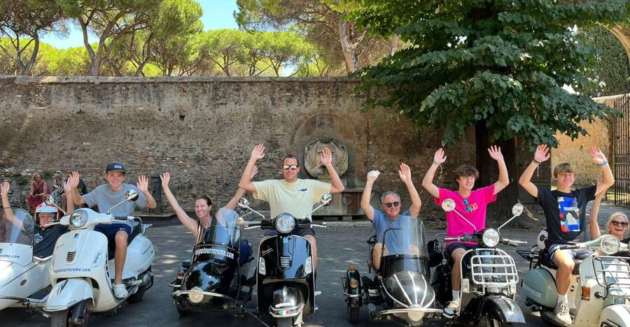 Rome: Highlights Vespa Sidecar Tour with Coffee and Gelato - The Colosseum and the Baths of Caracalla