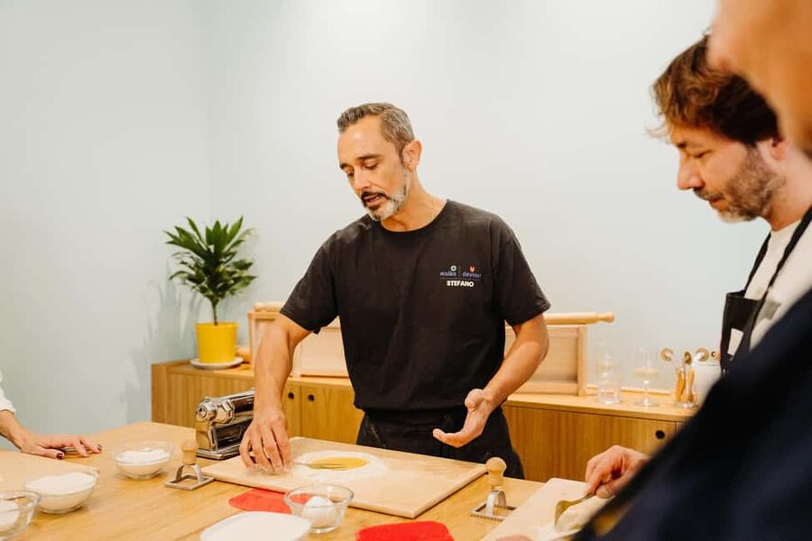 Rome: Traditional Pasta Making Class with Wine & Gelato - Making fettuccine and ravioli by hand