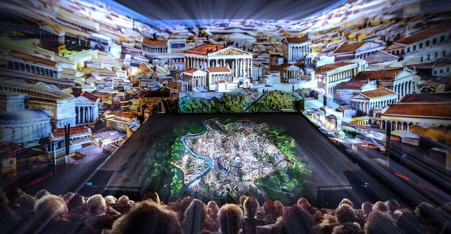 Rome: Welcome To Rome Immersive Multimedia Show - The four interactive models after the show