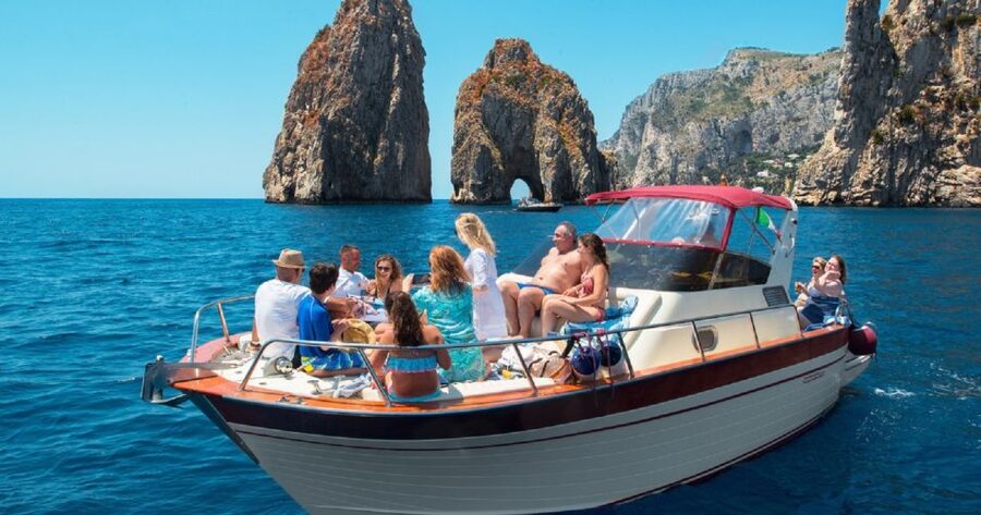 Sorrento: Capri and Blue Grotto Boat Cruise with Drinks - The Sorrento Coast before Capri