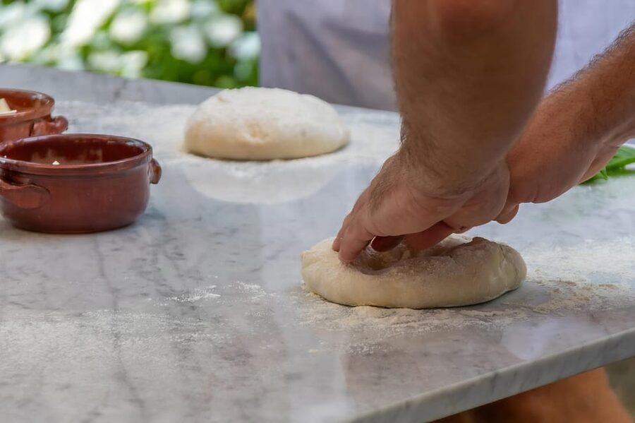 SORRENTO: Pizza School Mastering Neapolitan Delights - Lemon trees, olive trees, and a view toward Vesuvius