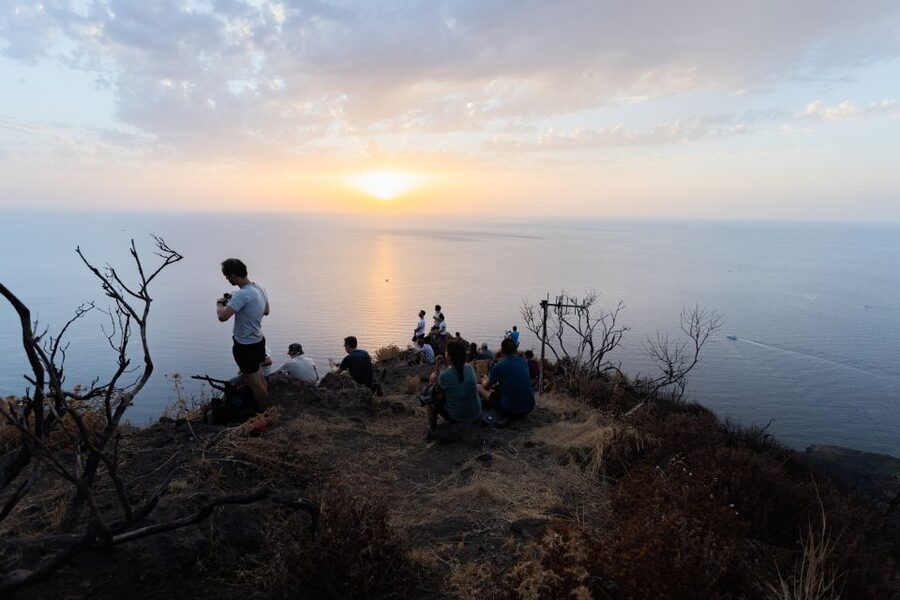 Stromboli: Sunset Trekking at Sciara del Fuoco - The first climb through Stromboli’s shrubs