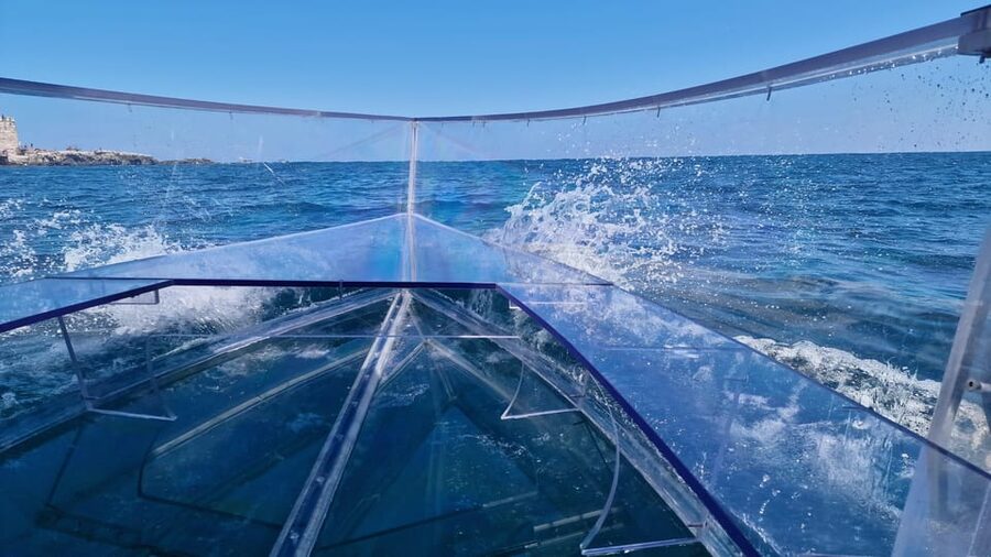 Syracuse: Coast and Sea Caves Full Transparent Boat Tour - The swimming stop and the clear-water test