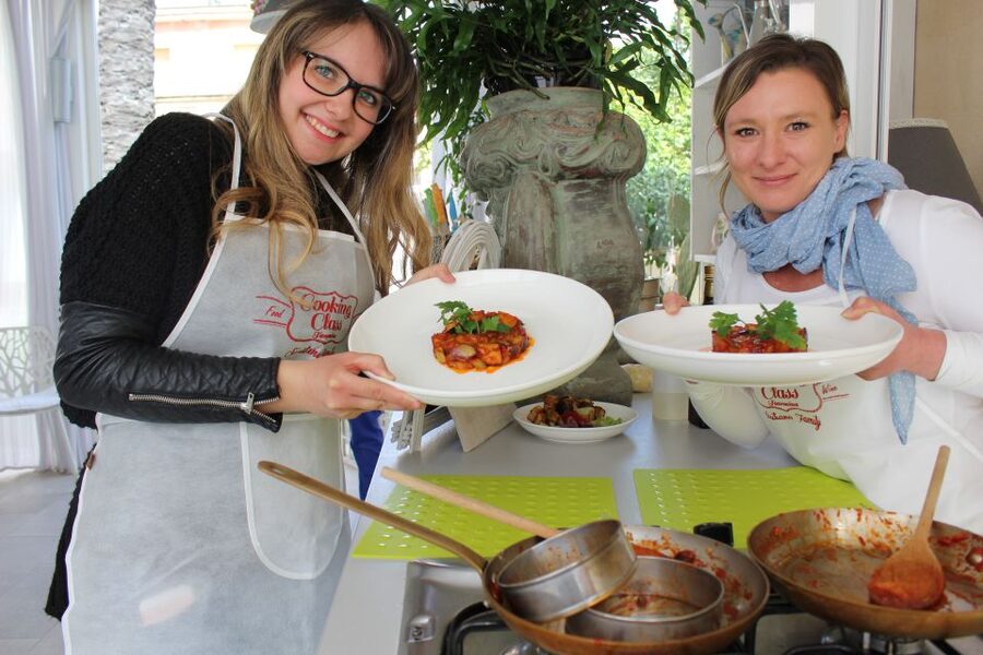 Taormina: Sicilian Cooking Class & Market Tour - Making pasta by hand with Paolo and the kitchen team