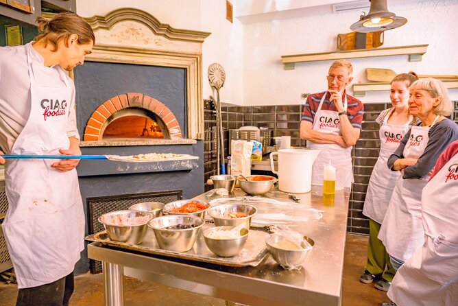 The Italian Way: Pizza and Gelato Class with Unlimited Wine - Making pizza in central Florence