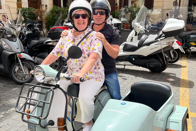 Vespa Sidecar Tour By Night with Pickup - The Colosseum stop is for views, not entry
